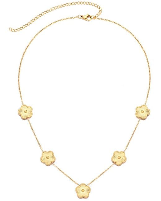 Adornia Metallic 14K Plated 5-Leaf Clover Station Necklace