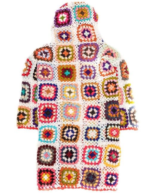 Saachi Red Hooded Crochet Kimono