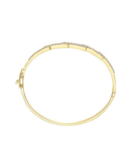 Genevive Jewelry Metallic Rachel Glauber 14K Plated Cz Bangle Bracelet