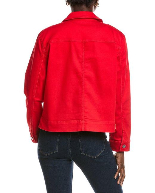 Jones New York Red Patch Pocket Denim Jacket