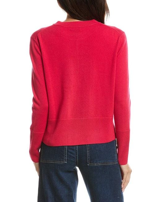 Forte Red Exposed Seam Crewneck Cashmere Sweater