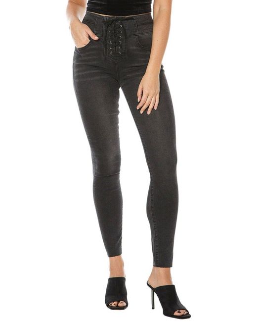 Black lace up skinny jeans hot sale