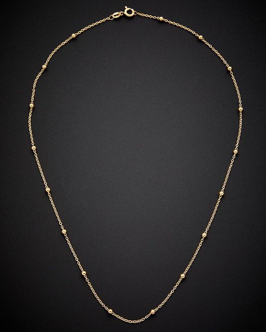 Italian Gold Black 14k Bead Station Necklace