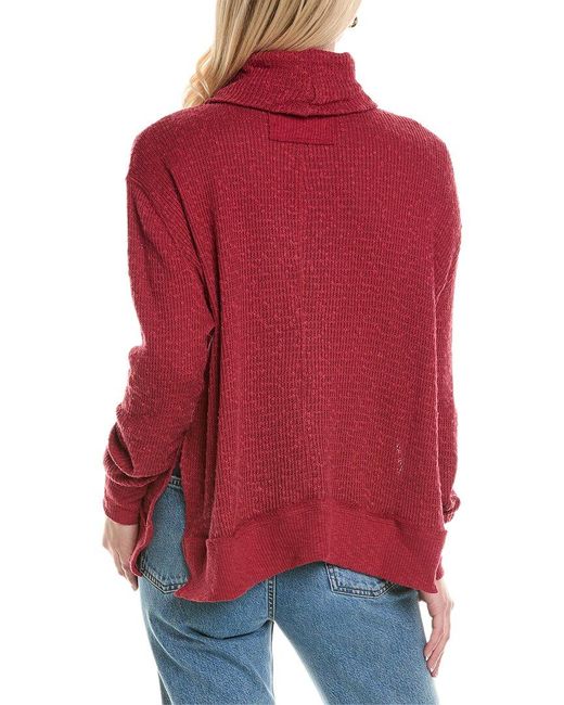 Free People Red Tommy Turtleneck Pullover