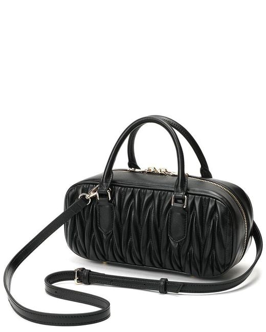 Tiffany & Fred Paris Black Quilted Leather Satchel
