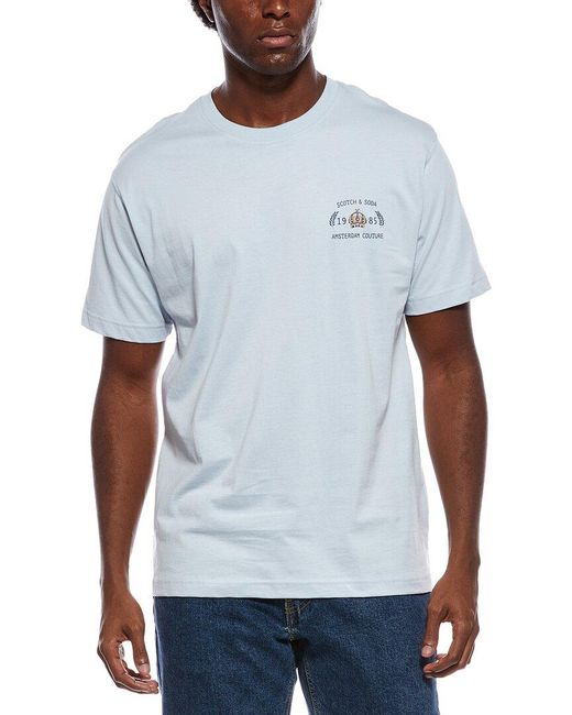 Scotch & Soda Blue Graphic T-Shirt for men