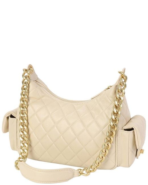 Tiffany & Fred Paris Natural Soft Quilted Leather Shoulder Bag