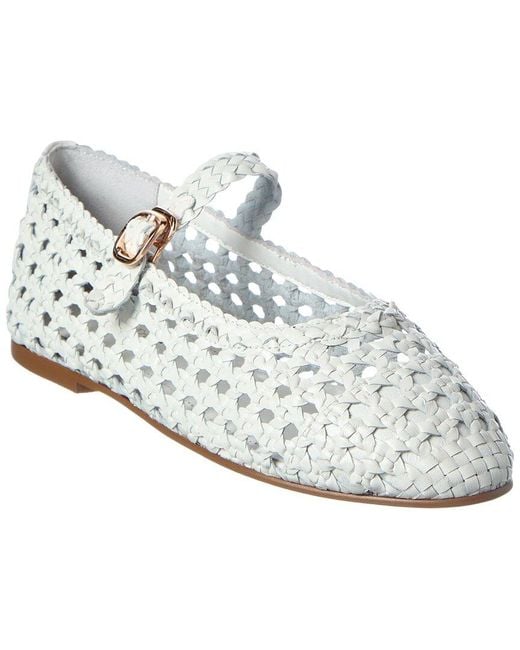 Tiffany & Fred Paris Black Crochet Leather Flat