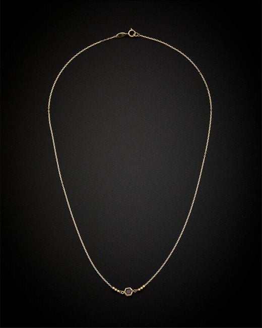Italian Gold Black 14k Amethyst Bead Necklace