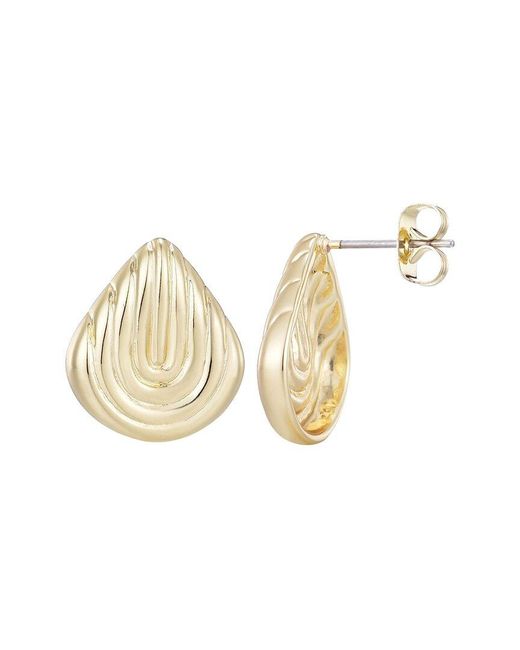 Adornia Natural 14K Plated Deco Stud Earrings