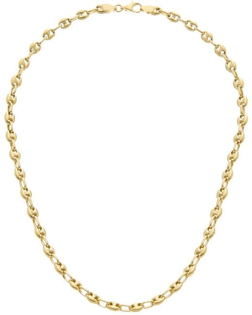 Italian Gold Metallic 14K 5.5Mm Puffed Mariner Necklace