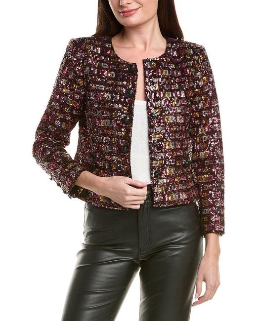L'Agence Red Caprina Bracelet Sleeve Jacket