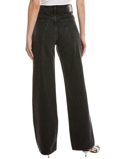 Rag & Bone Black Shea High-Rise Full Stone Relaxed Straight Jean