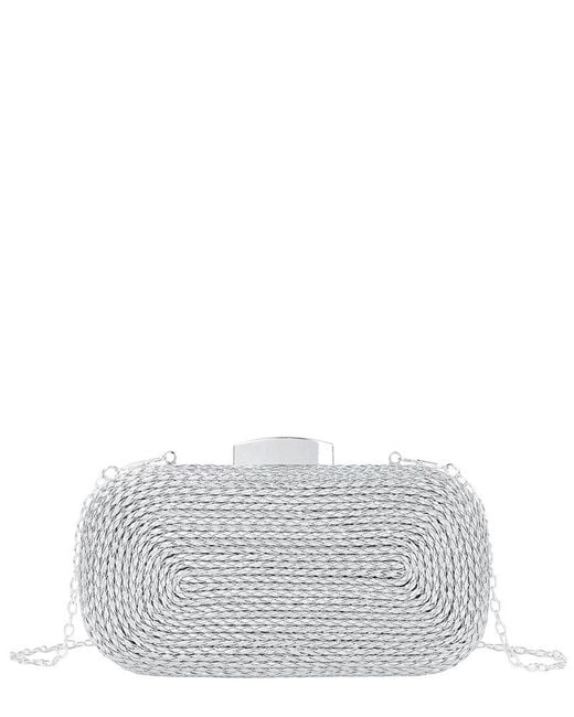 Tiffany & Fred Paris Gray Tiffany And Fred Paris Woven Metallic Frame Clutch