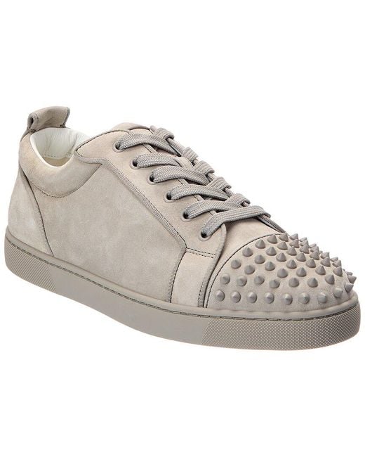 Christian Louboutin Gray Louis Junior Spikes Orlato Suede Sneaker for men