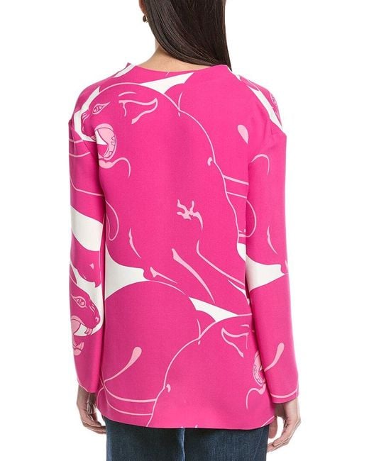 Valentino Pink Convertible Silk Top