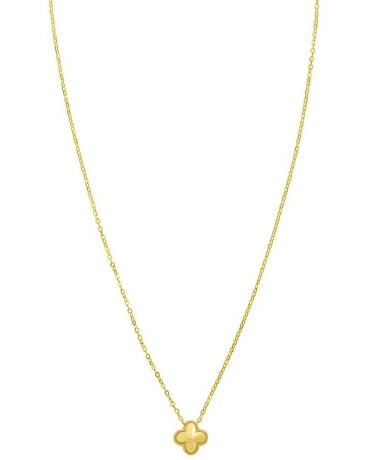Italian Gold Metallic 14K Clover Necklace