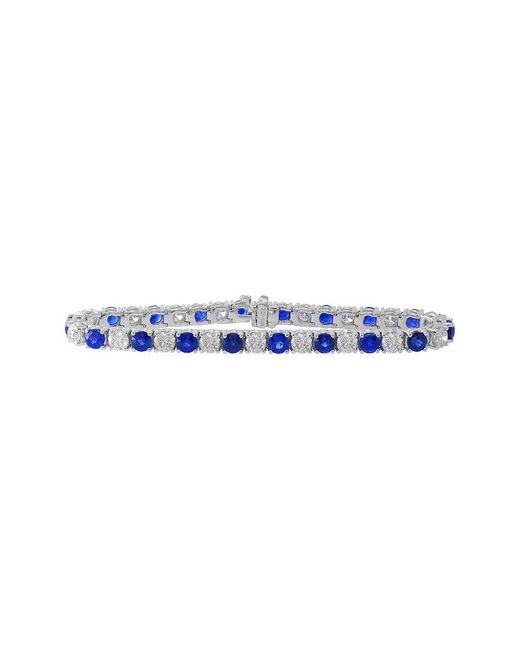Diana M Blue Fine Jewelry 18k 17.11 Ct. Tw. Diamond & Sapphire Bracelet