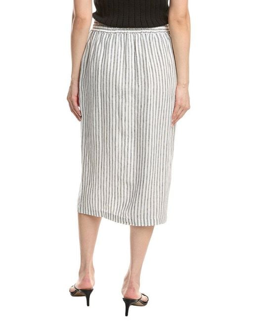 Nation Ltd Gray Maisie Linen Midi Skirt
