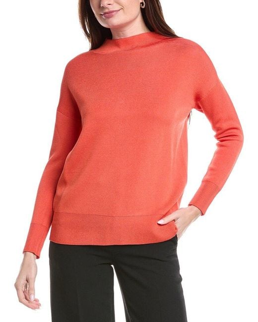 Lafayette 148 New York Red Relaxed Wide Stripe Sweater