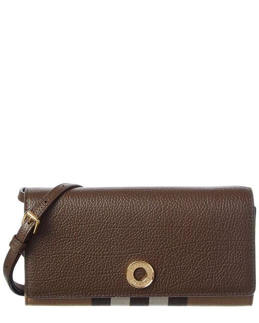 Burberry Brown Check Canvas & Leather Crossbody