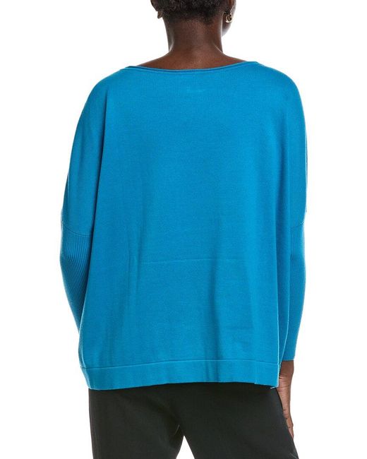 Akris Blue Silk-Blend Top