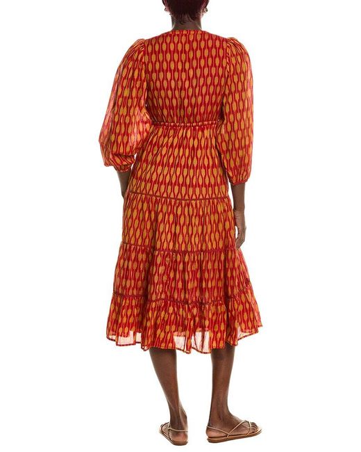 MER ST BARTH Red Odette Maxi Dress