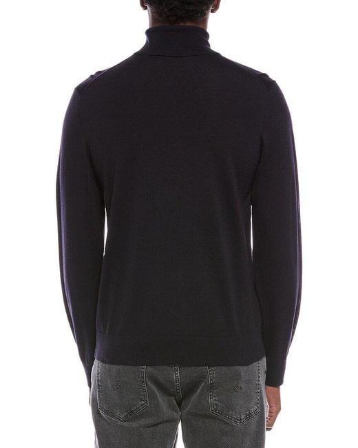 Theory Black Regal Wool Turtleneck Sweater for men