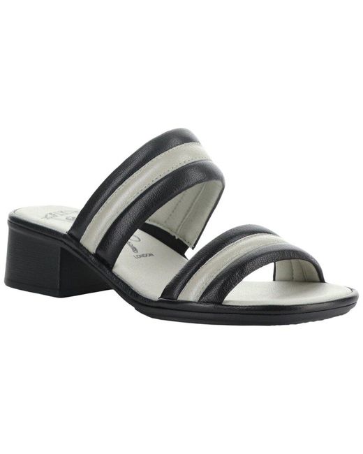 Fly London Black Eity Leather Sandal