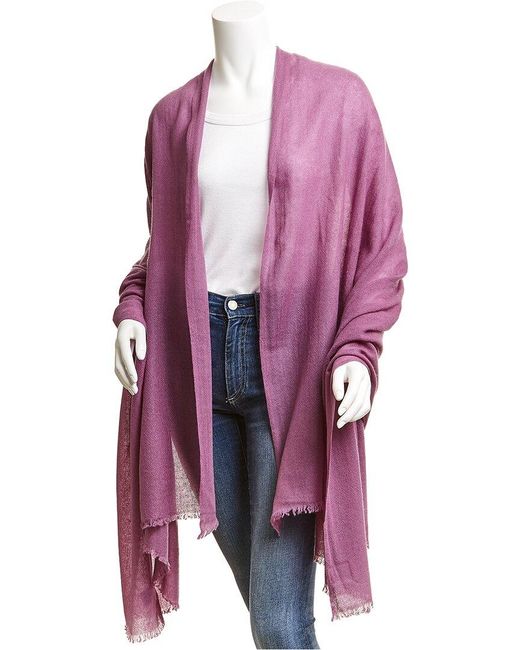 Portolano Purple Lightweight Cashmere Wrap/Scarf