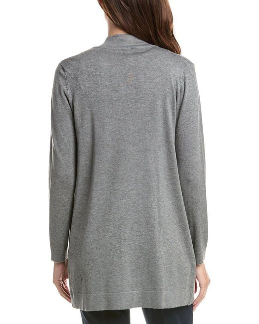 Tahari Gray Open Front Cardigan