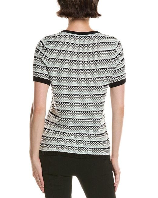 Anne Klein Gray Petite Short Sleeve Sweater Top