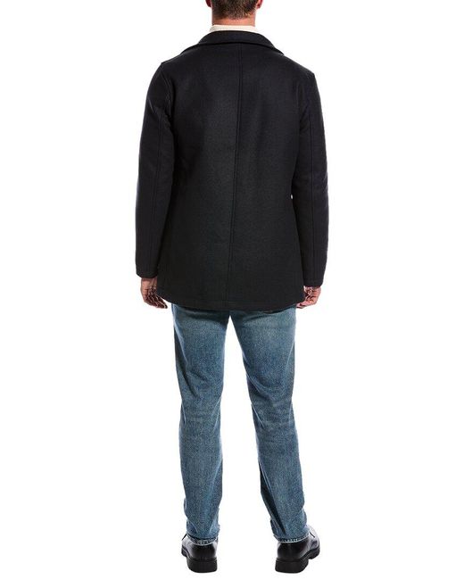 Herno Black Chester Wool-blend Coat for men