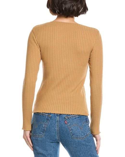 Vince Blue Henley Rib Top