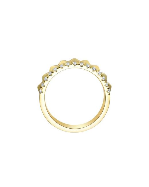 Genevive Jewelry Metallic Rachel Glauber 14K Plated Cz Geometric Design Ring