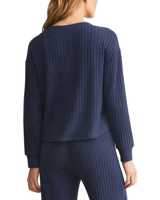 Z Supply Blue Elfie Rib Top
