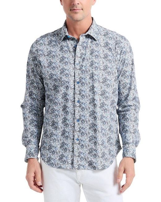 Robert Graham Blue Fitzgerald Woven Shirt for men