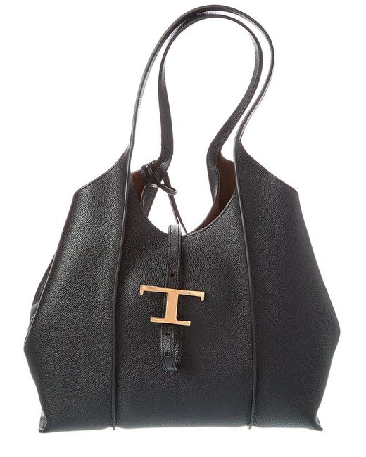 Tod's Black T Timeless Small Leather Tote