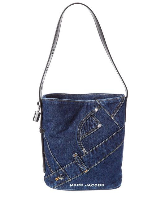 Marc Jacobs Blue Pieced Denim Drifter Bucket Bag