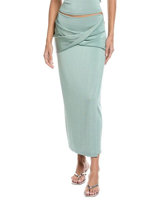 Jonathan Simkhai Green Vienna Midi Skirt