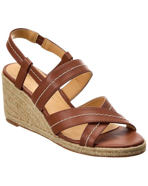 Jack Rogers Brown Polly Leather Mid Wedge Sandals