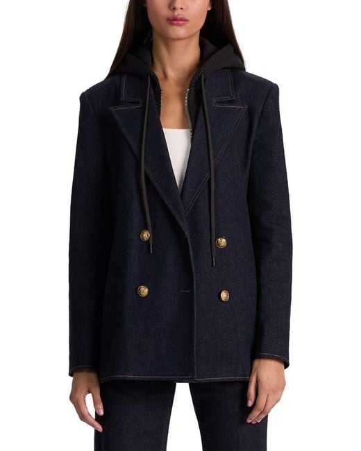 Alice + Olivia Blue Jordan Denim Blazer