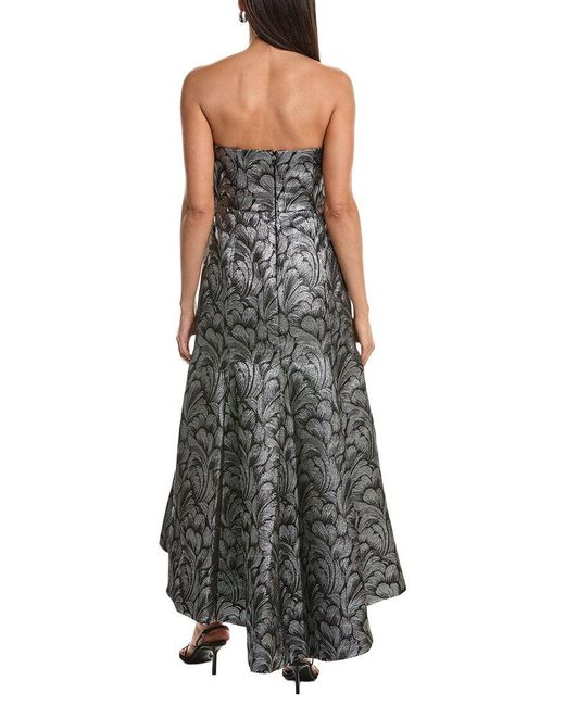 MILLY Gray Diana Feather Jacquard Dress