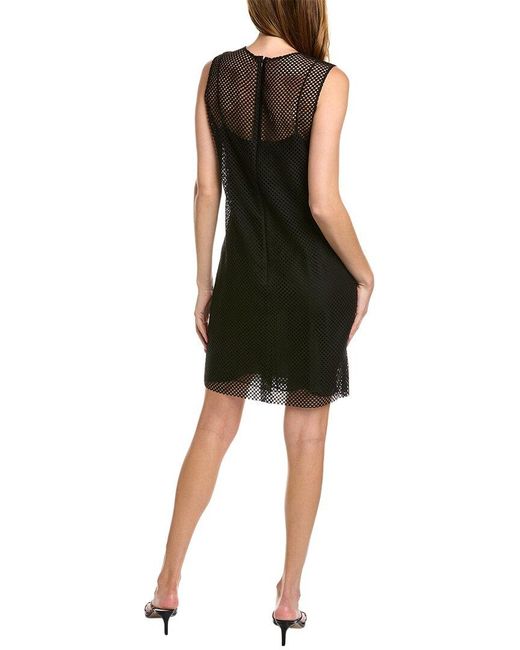Oscar de la Renta Black Checkerboard Silk-lined Linen-blend Mini Dress