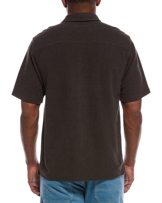 Theory Black Noll Surf Terry Polo Shirt for men