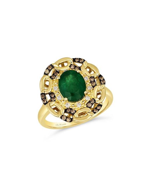 Le Vian Metallic 14k 1.51 Ct. Tw. Diamond & New Emerald Ring