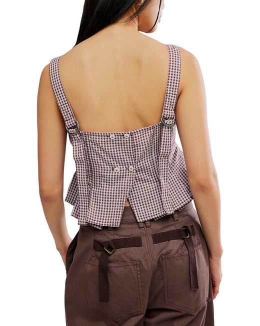 Free People Purple Sunfaded Top
