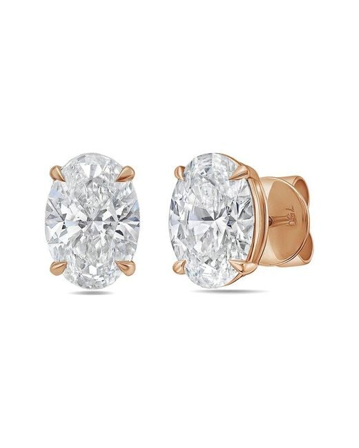 Diana M Metallic Diana M. 14K Rose 10.00 Ct. Tw. Lab-Grown Diamond Earrings