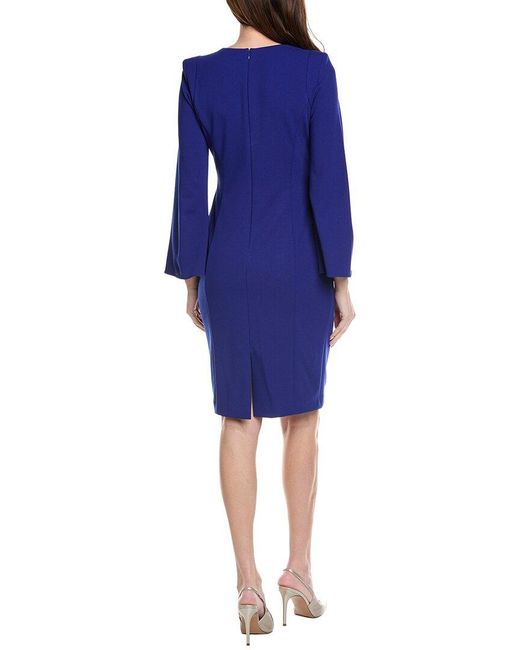 Adrianna Papell Blue Knit Crepe Jewel Short Dress