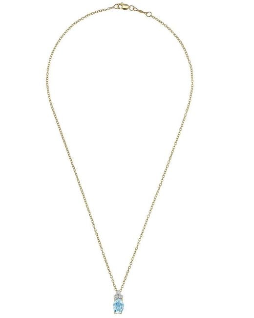 Reiss 14k 1.55 Ct. Tw. Diamond & Blue Topaz Necklace